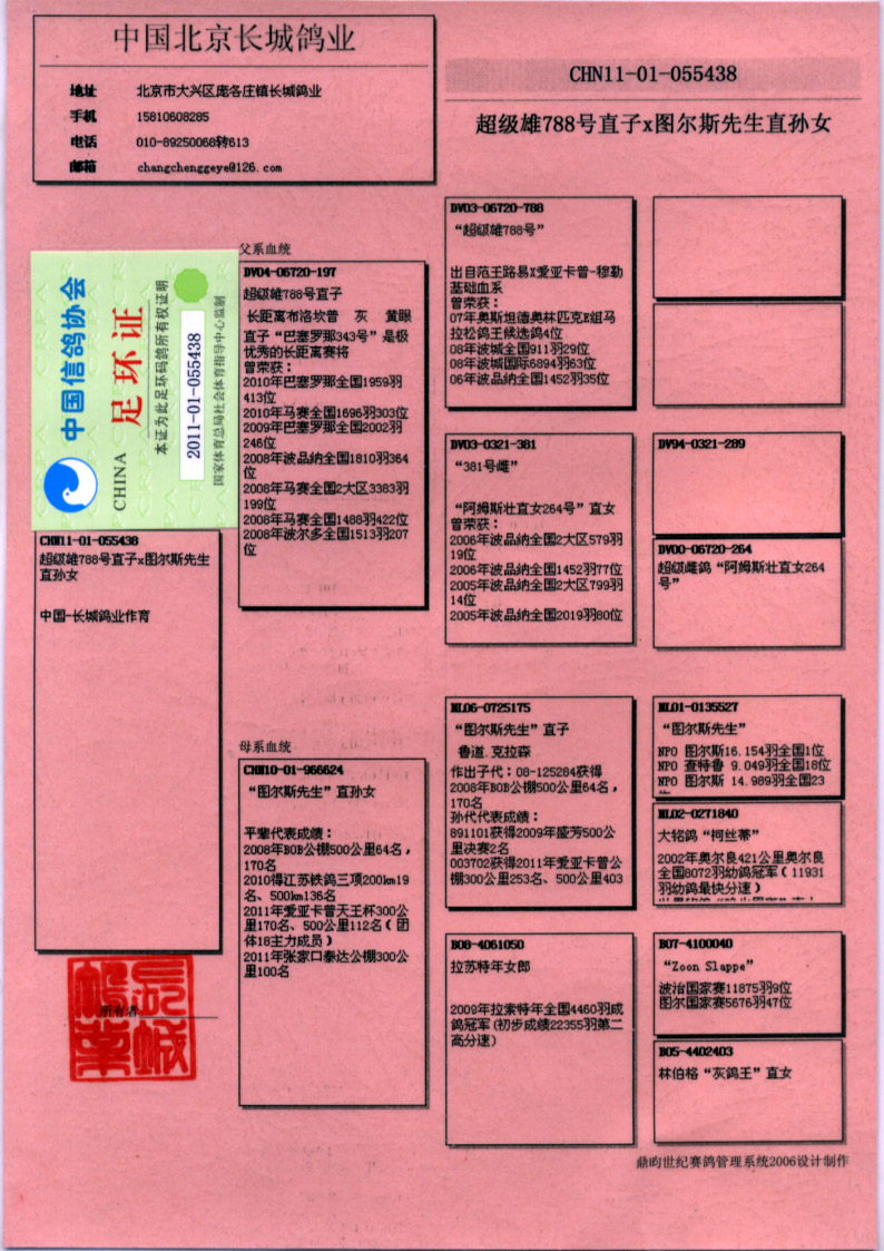 中国长城鸽业-21 保证金级 拍卖